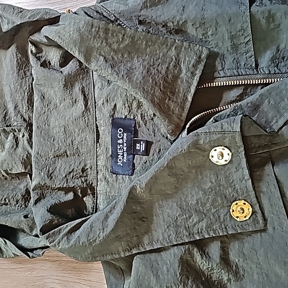 Lightweight Packable Rain & Wind Resistant Trench Coat Jacket 2x Jones & Co - Picture 3 of 7